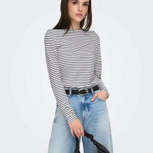 Maglia donna a righe manica lunga