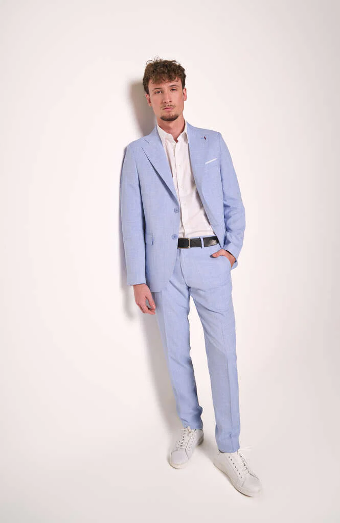 Abito uomo blu slim fit elegante - immagine 2