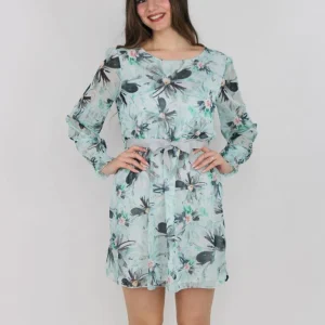Vestito a fiori con fiocco
