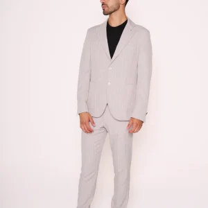 Abito uomo slim fit grigio gessato