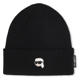 BERRETTO NERO CON LOGO KARL LAGERFELD