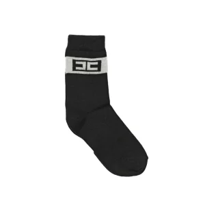 CALZINI NERO CON LOGO GRIGIO ELISABETTA FRANCHI