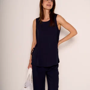 Top blu navy senza maniche