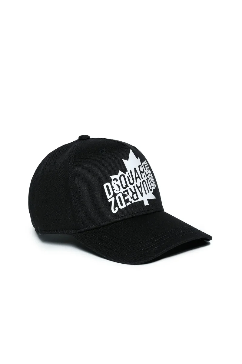 CAPPELLO NERO CON LOGO BIANCO DSQUARED2 - immagine 2