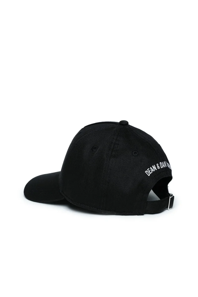 CAPPELLO NERO CON LOGO BIANCO DSQUARED2 - immagine 3