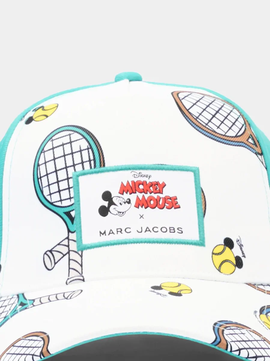 CAPPELLO VERDE ACQUA E BIANCO CON STAMPA MARC JACOBS - immagine 6