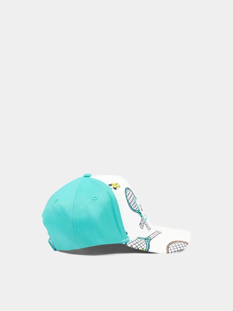 CAPPELLO VERDE ACQUA E BIANCO CON STAMPA MARC JACOBS - immagine 4