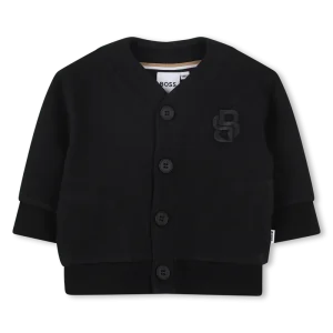 CARDIGAN IN FELPA CON BOTTONI NERO HUGO BOSS