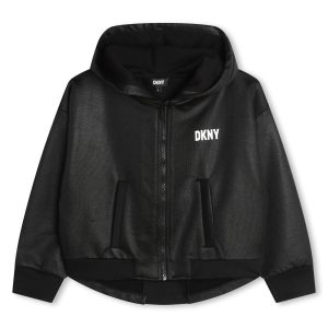 CARDIGAN NERO CON CAPPUCCIO DKNY