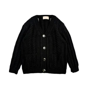 CARDIGAN NERO CON LOGO BIANCO SUL RETRO ELISABETTA FRANCHI
