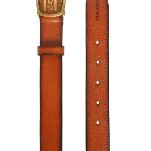 CINTURA IN PELLE MARRONE DSQUARED2