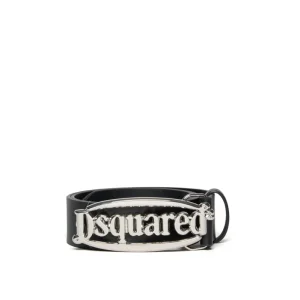 CINTURA IN PELLE NERA DSQUARED2