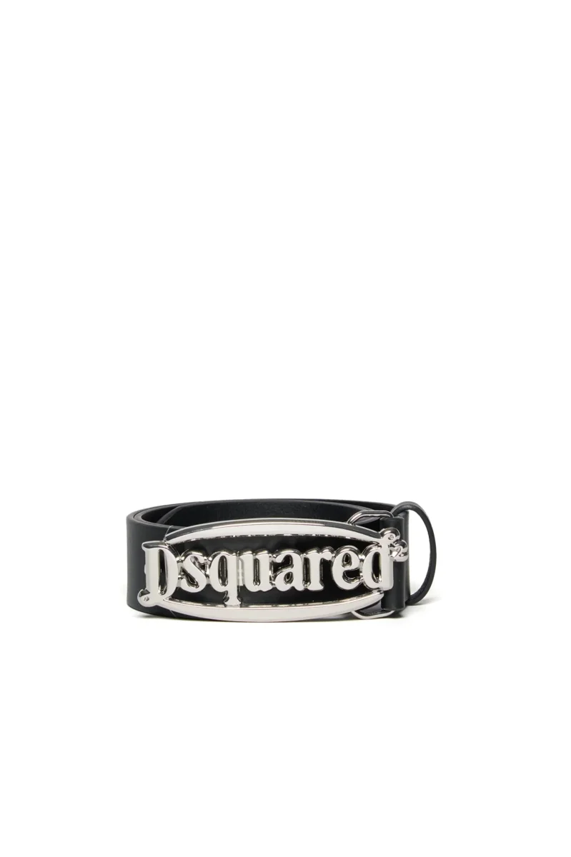 CINTURA IN PELLE NERA DSQUARED2 - immagine 2