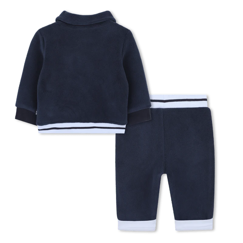 COMPLETO FELPA CON CIAPPE+ PANTALONE BLU IN PILE HUGO BOSS - immagine 3