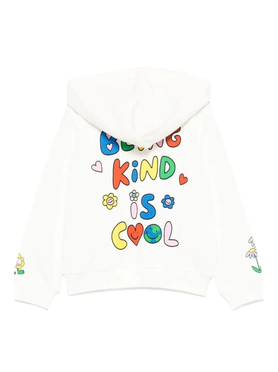 FELPA CON ZIP BIANCA CON FIORI STELLA MCCARTNEY - immagine 3
