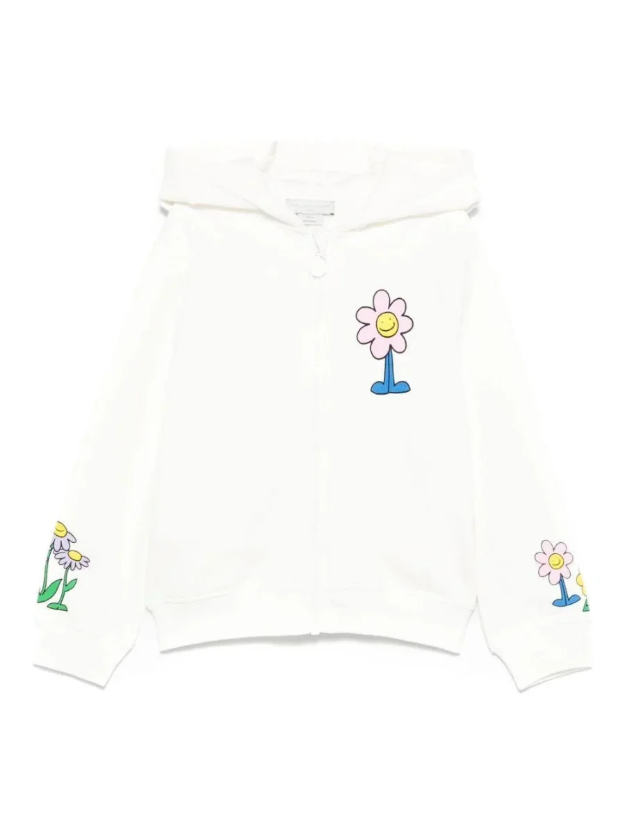 FELPA CON ZIP BIANCA CON FIORI STELLA MCCARTNEY - immagine 2