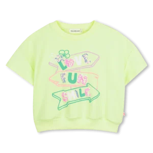 FELPA MANICA CORTA FLUO CON STAMPA BILLIEBLUSH