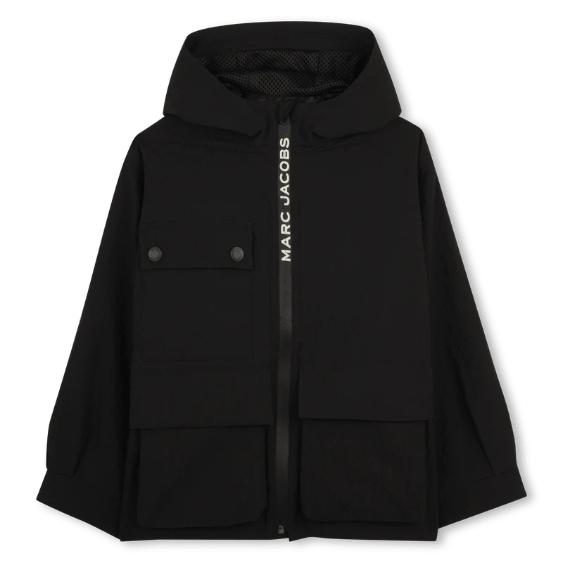 GIACCA ANTIVENTO NERA CON LOGO BIANCO MARC JACOBS