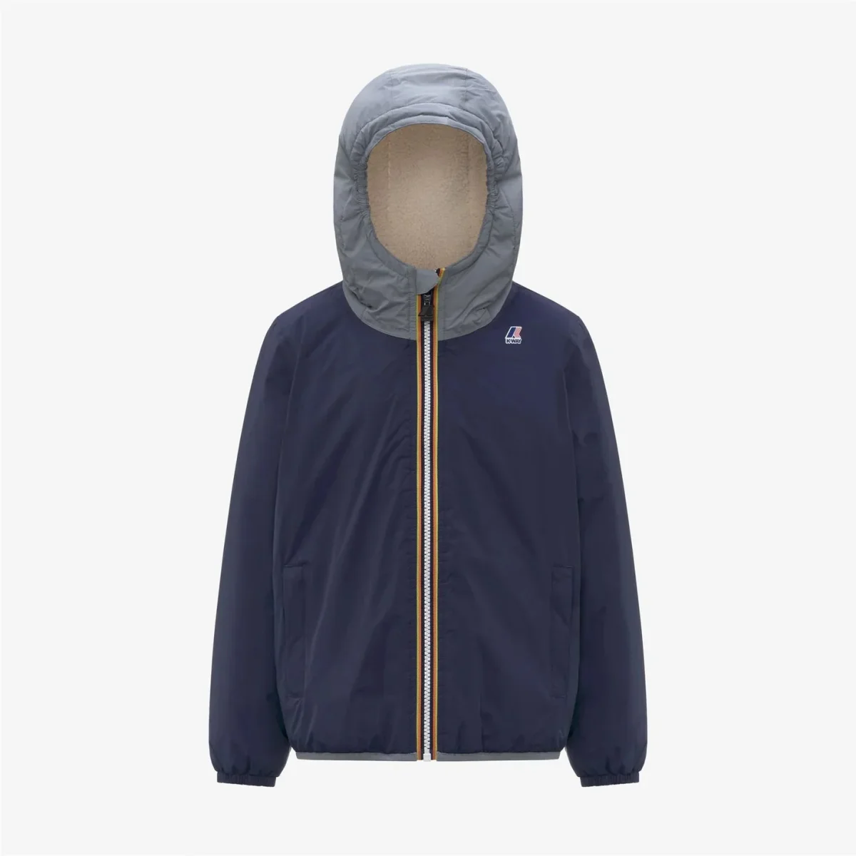 GIUBBINO TEDDY BICOLORE BLU/GRIGIO K-WAY