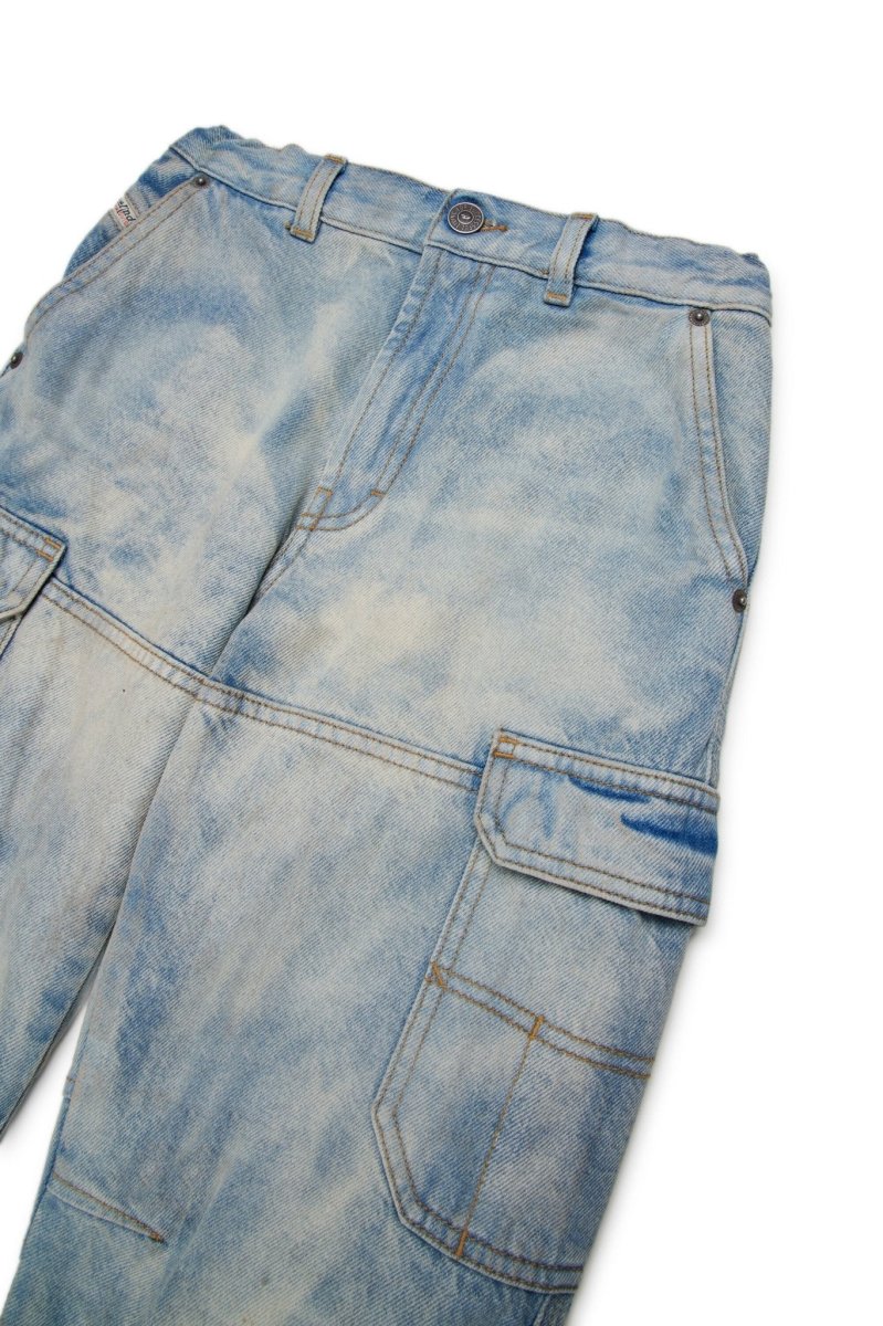 JEANS CARGO IN DENIM CHIARO SBIANCATO DIESEL - immagine 4