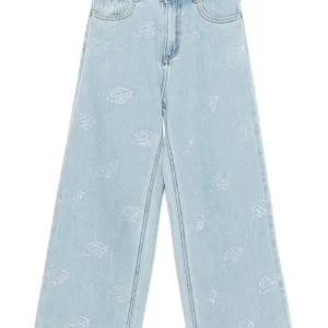 JEANS CON LOGO BRILLANTINATO MISS BLUMARINE
