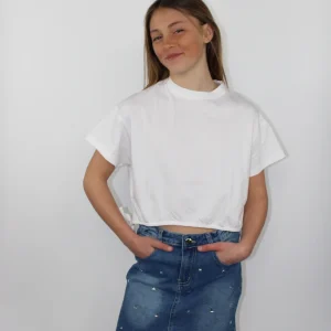 T-shirt da bambina con elastico