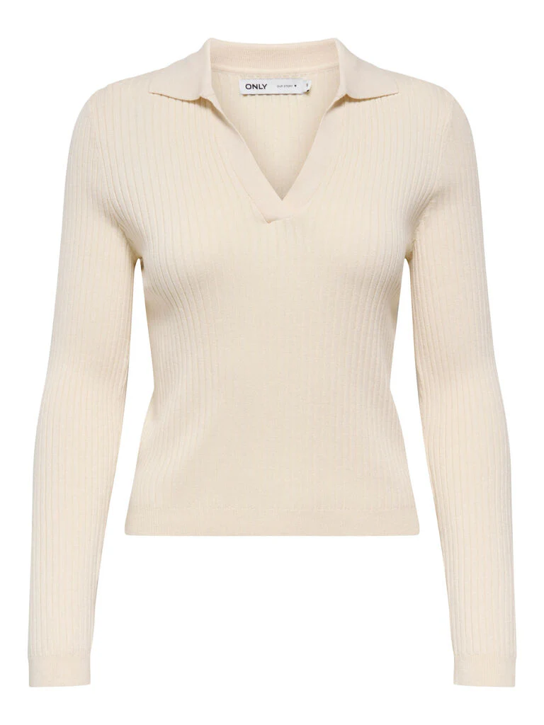 Maglia donna a costine con scollo a V - immagine 3