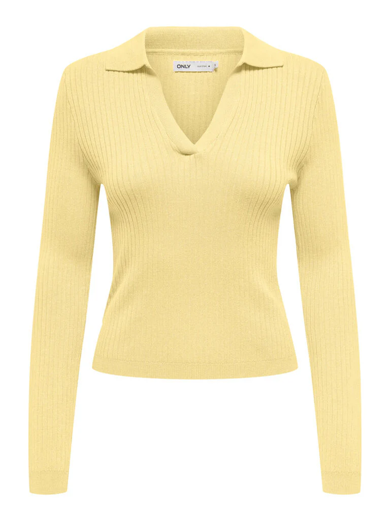 Maglia donna a costine con scollo a V - immagine 7