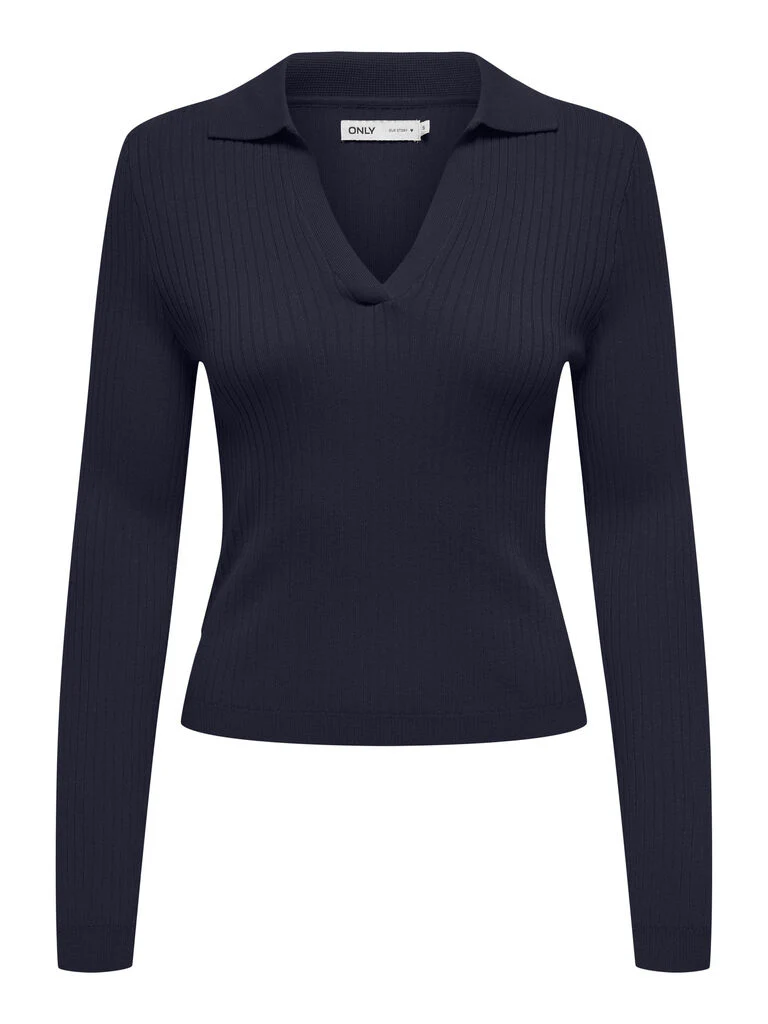 Maglia donna a costine con scollo a V - immagine 6