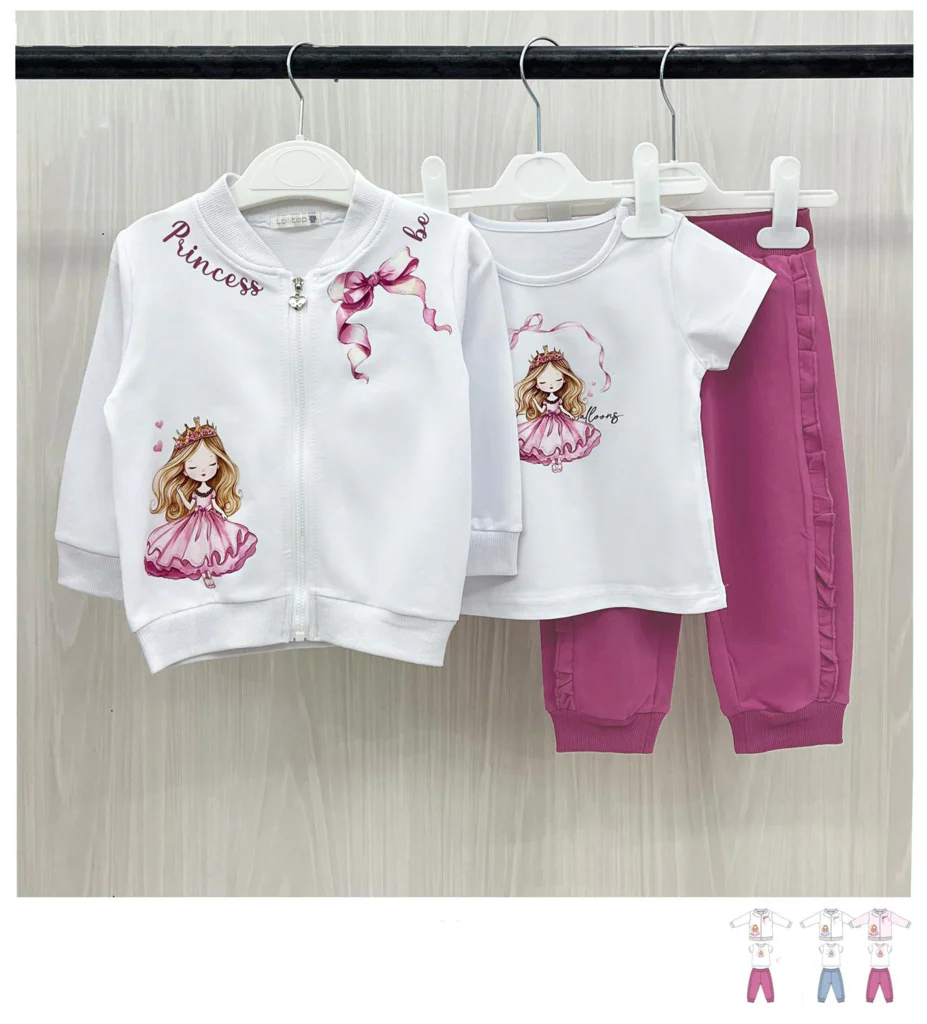 Tuta da bambina baby 3 pezzi - immagine 2