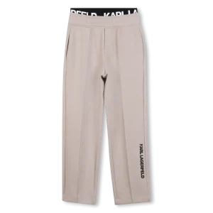 PANTALONE CON ELASTICO IN VITA NERO LOGATO BIANCO KARL LAGERFELD