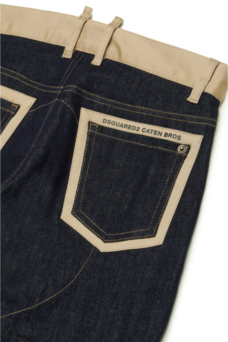 PANTALONE DSQUARED2 IN GABARDINA E DENIM - immagine 4