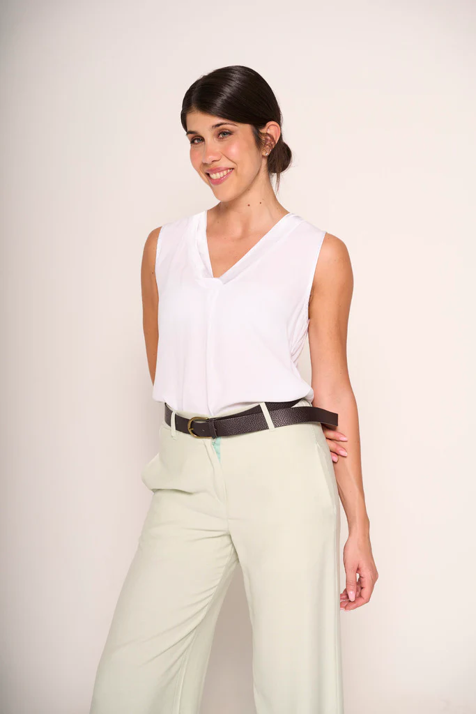 Pantalone palazzo elegante verdone - immagine 5