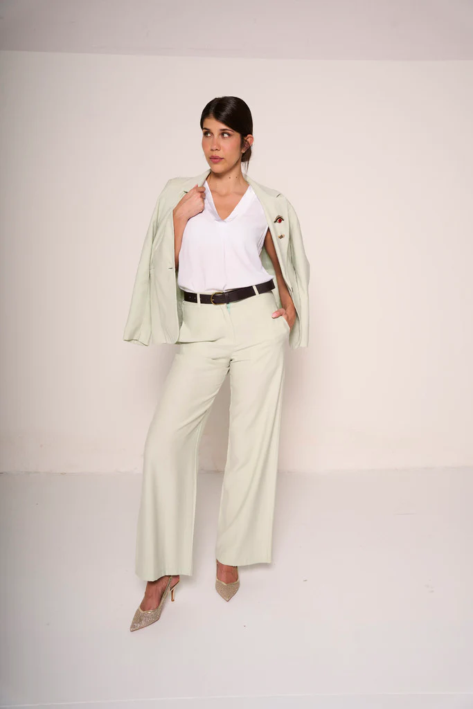 Pantalone palazzo elegante verdone - immagine 3