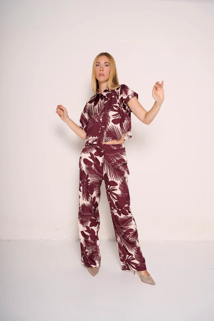 Pantaloni a gamba larga tropical