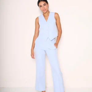 Pantaloni eleganti larghi azzurri