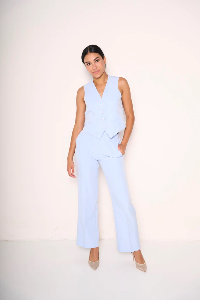 Pantaloni eleganti larghi azzurri