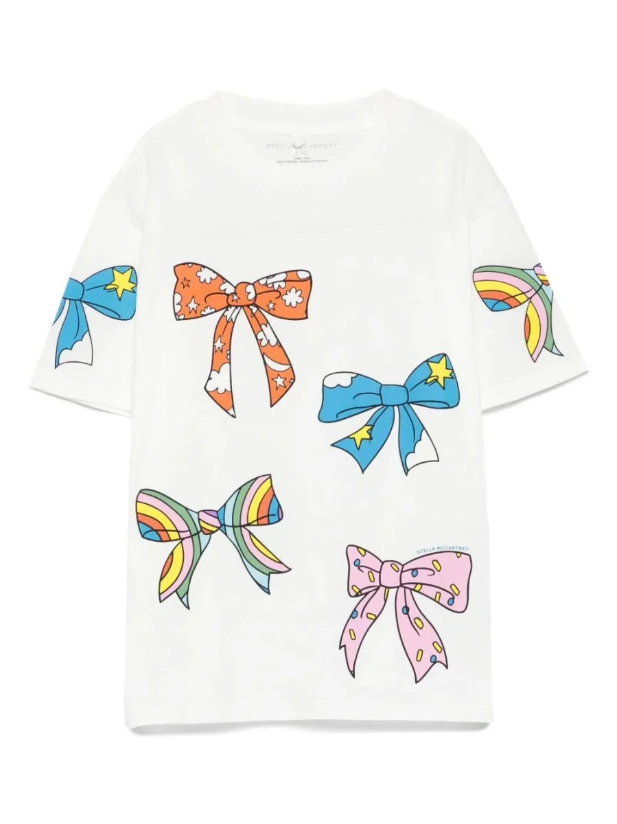 T-SHIRT BIANCA CON FIOCCHI COLORATI STELLA MCCARTNEY