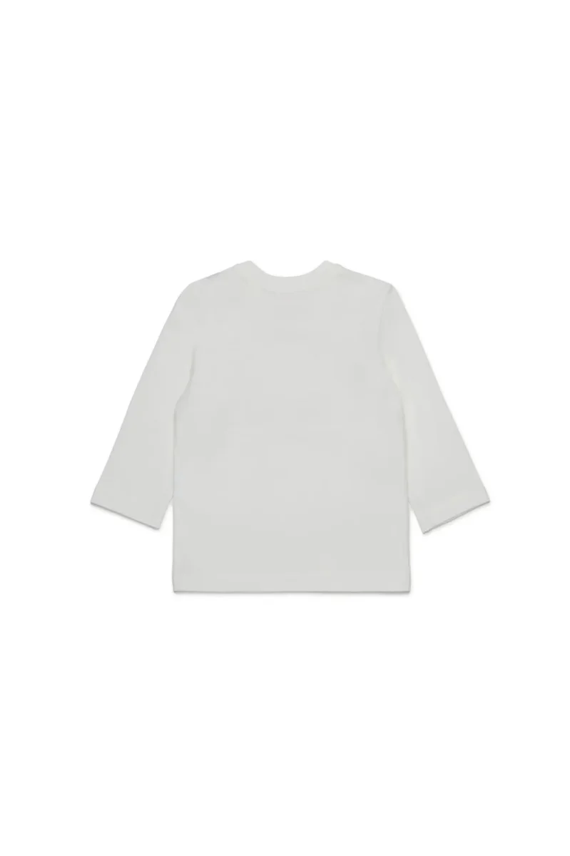 T-SHIRT BIANCA MANICA LUNGA CON LOGO VERDE DIESEL - immagine 4
