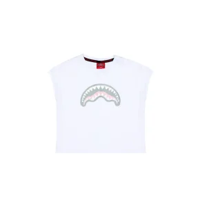 T-SHIRT CROP SPRAYGROUND BIANCA CON LOGO