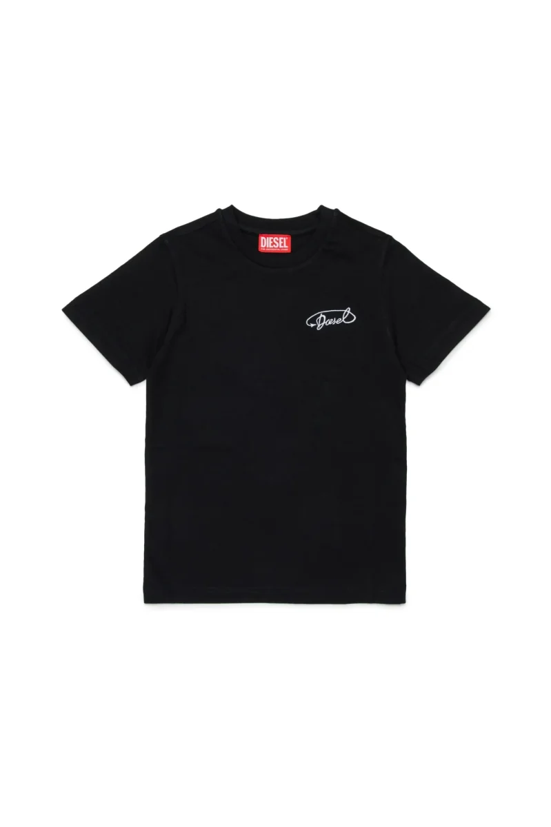 T-SHIRT NERA CON LOGO CORVISO BIANCO DIESEL