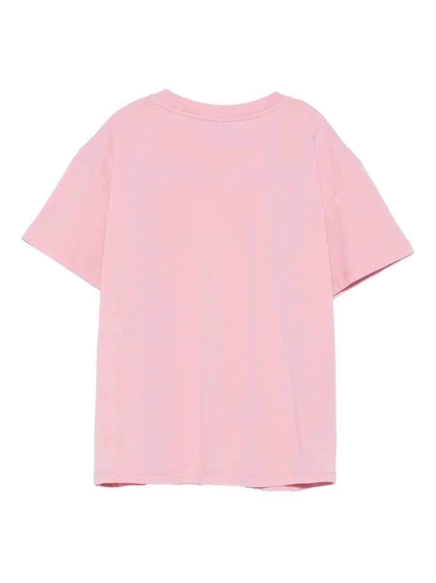 T-SHIRT ROSA CON LOGO BIANCO STELLA MCCARTNEY - immagine 3
