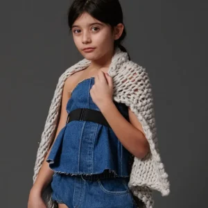 TOP DENIM BLU DOUUOD