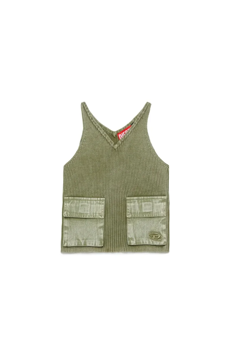 TOP VERDE CON TASCHE DIESEL - immagine 2