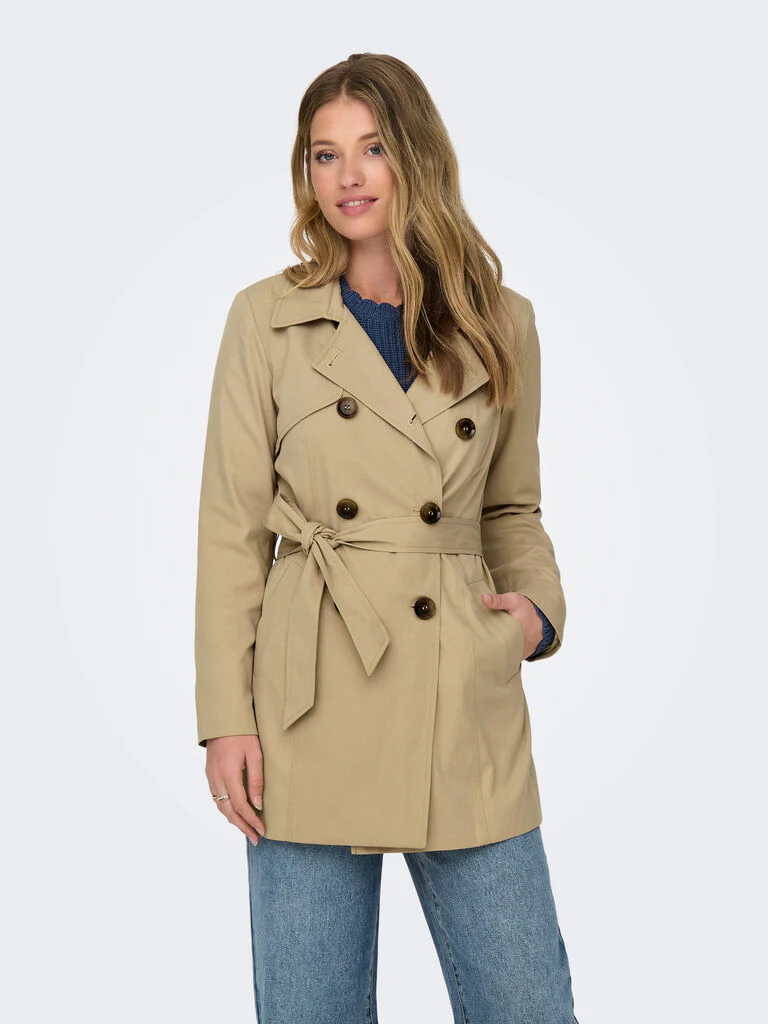 Trench donna doppiopetto con cintura - immagine 3