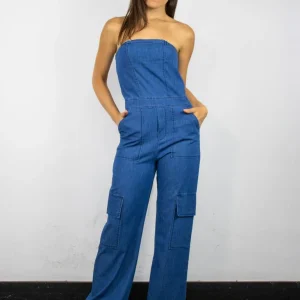 Tuta in denim cargo
